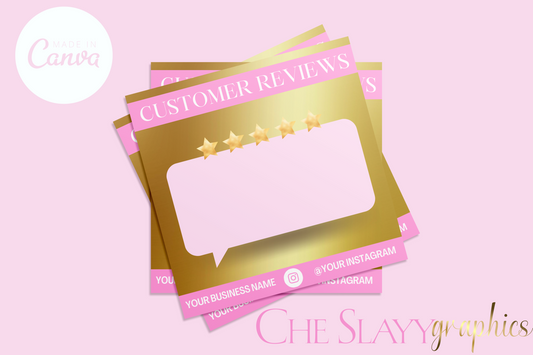 Gold & Pink Customer Reviews Flyer